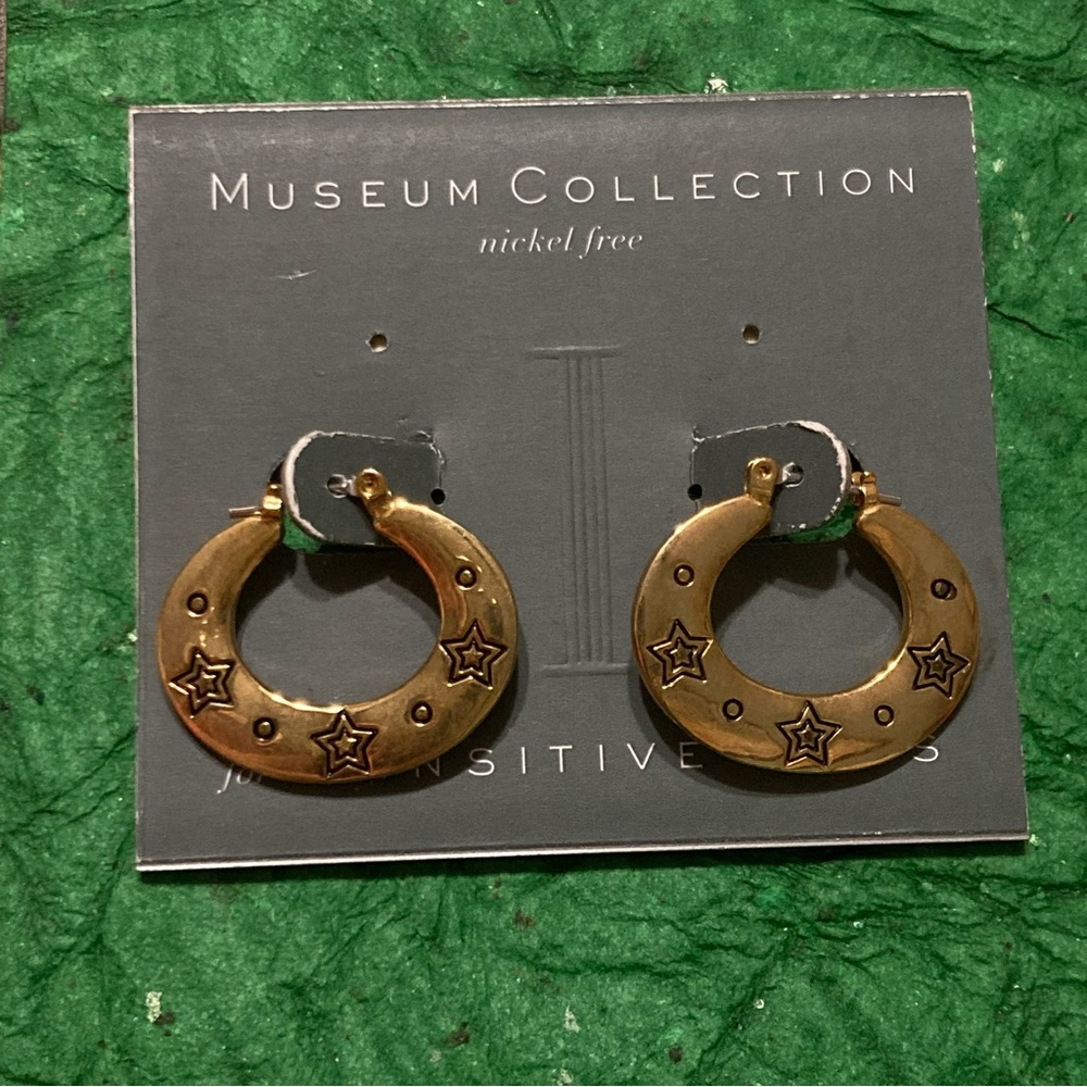 Museum Collection Nickel Free Gold-tone small oval hoop earrings